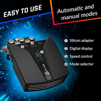 KLIM Tempest Laptop Cooler with Vacuum Fan - New - Gaming Laptop Fan with Display - Temperature Detection + Automatic/Manual Mode - 4000 RPM - Portable - Compatible with Laptop Cooling Pads