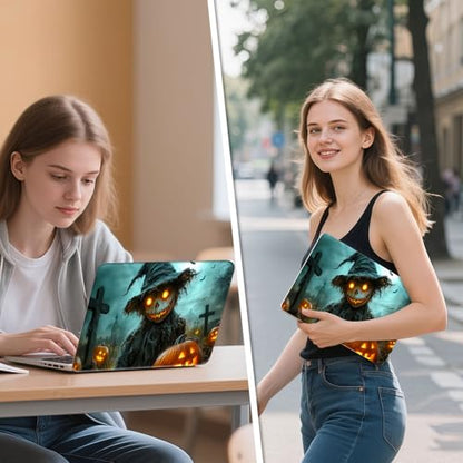 Universal Laptop Skin Sticker Decal, 12"-15.6" Aesthetic Vinyl Wrap, Halloween Scarecrow Waterproof Notebook Cover Art Protector for MacBook HP Dell Lenovo, Fits 13" 14" 15" 15.6" - color: Halloween Scarecrow
