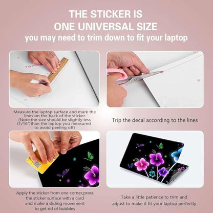 Laptop Notebook Skin Sticker Cover Decal Fits 12 13 13.3 14 15 15.4 15.6 inch Laptop Protector Notebook PC | Easy to Apply, Remove and Change Styles (Colorful Flowers) - color: Colorful Flowers