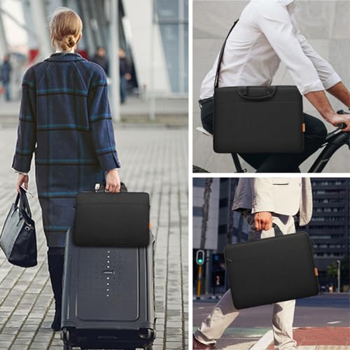 ZYB Waterproof Laptop Case 15 15.6 16 Inch Briefcase,Laptop Bag 15.6-16 Inch Sleeve with Shoulder Strap for 15.6-16 Inch Notebook Lenovo HP Acer ASUS DELL MacBook Pro 16 M5-M1 etc Messenger Bag-Black - size: 15 15.6 16 Inch