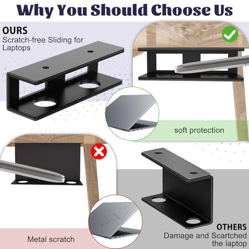 3pcs Under Desk Laptop Mount Under Desk Laptop Holder | With Anti-Scratch Felt Board Laptop Under Desk Mount for Laptops, Mac Mini, Macbook, Keyboard,Tablet Kitchen