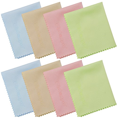Wisdompro 8-Pack 5.7 x 6.9 Inches Microfiber Cleaning Cloth for Camera Lens, Glasses, Phone, iPhone, iPad, Tablet, Laptop, LCD TV, Computer Screen, Monitor and Other Electronics Device - Colorful - color: Colorful
