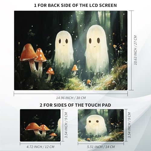 Universal Laptop Skin, DIY Cut-to-Fit Vinyl Cover Compatible with HP, Dell, Lenovo, Mac (13.3" to 15.6"), Anti-Scratch, No Residue & Bubble-Free Protective Decal Sticker, Cute Ghost Forest - color: Cute Ghost Forest