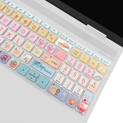 Keyboard Cover for HP Envy x360 15.6''Series/HP Pavilion 15/ HP Pavilion x360 15.6” Series/HP Envy 17 17.3" Series/HP Laptop 15t 17t 17-ca0011nr 17-by0040nr,Cute Fruits - color: Cute Fruits
