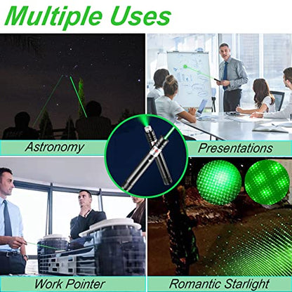 Green Laser Pointer High Power Rechargeable Lazer Pointer High Power Laser | Lazer Pointer High Power Laser Pointer Green Powerful Laser Pointer for Presentations, Outdoor, Geese Deterrent Lazer Green