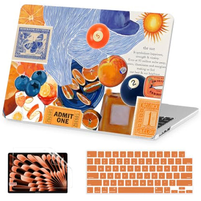 AKIT for MacBook Air 13 inch Case M5 M4 M3 M2 2026-2022, Billiards | A3449 A3240 A3113 A2681,Funny Unique Pattern Hard Shell Laptop Case+Screen Protector+Keyboard Cover for MacBook Air 13.6 inch - color: Billiards
