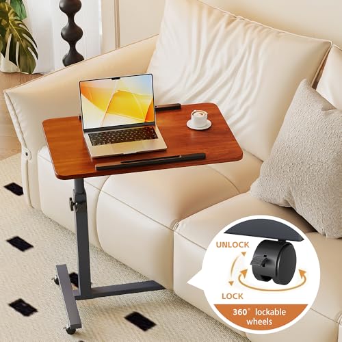 Furist Overbed Bedside Table with Wheels, Medical Hospital Bed Table, Computer Stand for Bed Side, Rolling Tray for Hospital and Home Use