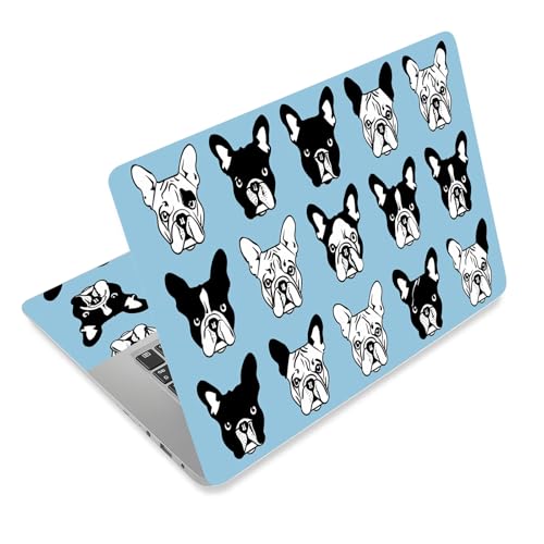 Laptop Skin Sticker Decal for 12 13 13.3 14 15 15.6 in, Universal Vinyl Waterresistant Protector Cover for Notebook PC Netbook, Computer Decor for Women Girls Cute Frenchie Print - color: Cute Frenchie Print