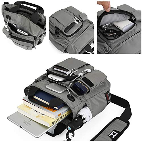 Crossbody Messenger Bag Business Sport Travel Multifunctional Shoulder Bag Laptop Bag Men Women | Business - color: Gray