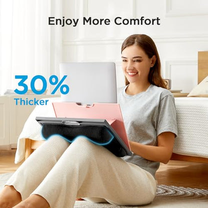 HUANUO Adjustable Lap Desk - with 8 Adjustable Angles & Dual Cushions Laptop Stand for Car Laptop Desk, Work Table, Lap Writing Board & Drawing Desk on Sofa or Bed, Pink - color: Pink
