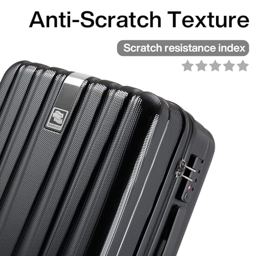 Hanke 14 Inch Underseat Carry On Luggage with Wheels Hard Shell Suitcases Carry On Bag Lightweight Small Mini Suitcase Tsa Luggage for Travel.（Jet Black） - color: Jet Black, size: Underseat 14-inch