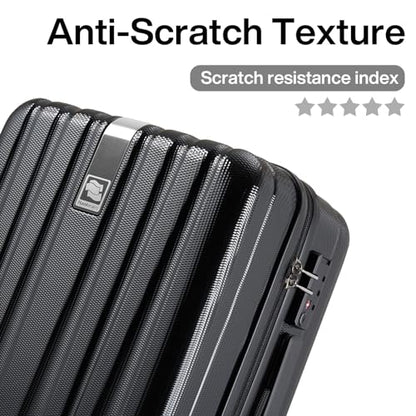 Hanke 14 Inch Underseat Carry On Luggage with Wheels Hard Shell Suitcases Carry On Bag Lightweight Small Mini Suitcase Tsa Luggage for Travel.（Jet Black） - color: Jet Black, size: Underseat 14-inch