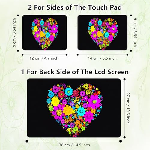 Laptop Skin Sticker Decal, Universal Reusable Vinyl Laptop Cover for 12" 13" 13.3" 14" 15" 15.4" 15.6" Notebook PC, Waterproof Scratch-Resistant with 2 Wrist Pads, Easy to Apply & Remove,Flowers - color: Flowers