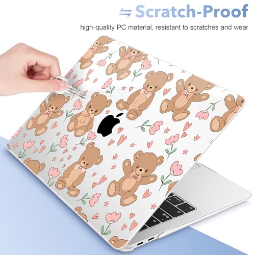 May Chen Compatible with MacBook Air 13 inch Case 2022 2021, 2020-2018 Release Model: M1 A2337 A2179 A1932, Plastic Hard Shell Case Cover for Mabook Air 13 inch with Retina Dispaly, Cute Teddy Bear - color: Cute teddy bear