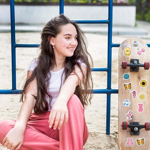 60 Pcs Funny Water Bottle Stickers for Kids | Cute Preppy Aesthetic Waterproof Vinyl Laptop Decals, Luggage Scrapbook Skateboard Phone Case DIY Decoer - color: Non-luminescent-493kscp