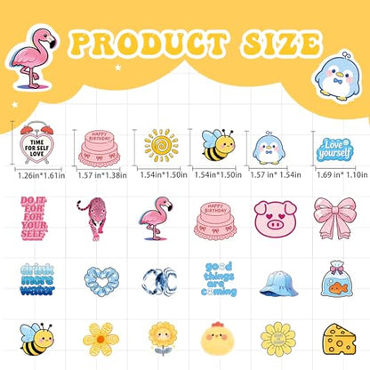 60 Pcs Funny Water Bottle Stickers for Kids | Cute Preppy Aesthetic Waterproof Vinyl Laptop Decals, Luggage Scrapbook Skateboard Phone Case DIY Decoer - color: Non-luminescent-493kscp