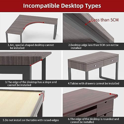 Sisyphy Ergonomics Desk Extender Tray, 21.7x9.5" Punch-Free Clamp on, Foldable Keyboard Drawer Tray, Table Mount Arm Wrist Rest Shelf, Computer Elbow Arm Support - color: Carbon, size: 21.7*9.5"(55*24cm)