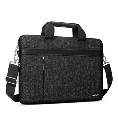 MOSISO Laptop Bag for Men 15.6 inch, 15-16 inch Computer Bags | Compatible with MacBook Air 15/Pro 16, HP Dell Acer Asus, Laptop Carrying Bag with Trolley Sleeve&2 Zipper Pockets, Black