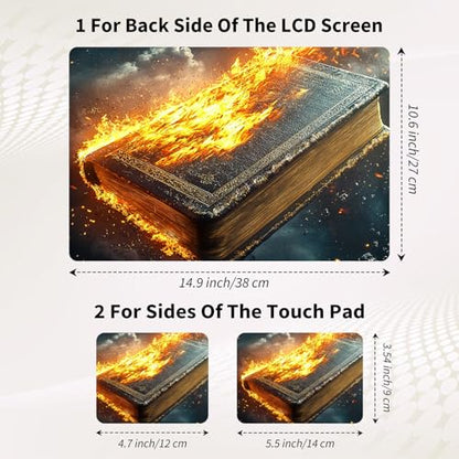 Laptop Skin Sticker 3-Piece Set,Book of The Bible | Trim-to-fit 3-piece vinyl set with one 15 x 10.6 in lid skin and two palm-rest decals for many 12-15.6 in laptops - color: Book Of The Bible