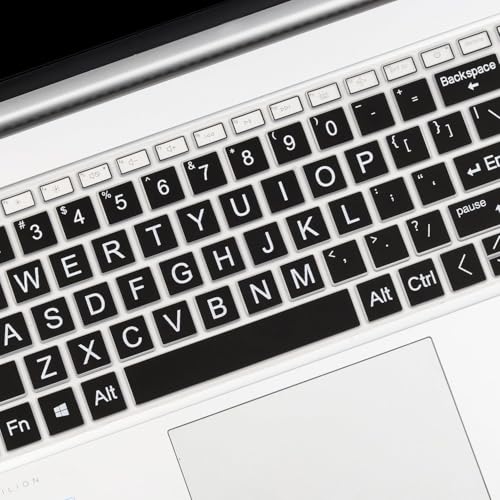 Keyboard Cover for HP 15.6 Laptop 15-fc 15-fd Series, HP Pavilion 15-eg 15-eh 15-er Series, HP 15-fc0093dx 15-fd0083wm 15t-fd000 15z-fc000 15-fd0213nr 15-fc0013od 15-fc0081nr 15t-eg300 - color: GradientBlack（Bigletters）