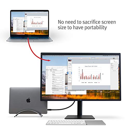 Twelve South BookArc for MacBook, Space-Saving Vertical Desktop Stand, Grey | Compact Laptop Stand for Comfortable Desktop Setup, Saves Space While Allowing Connection to Larger Display, Silicone Insert - color: Space Grey
