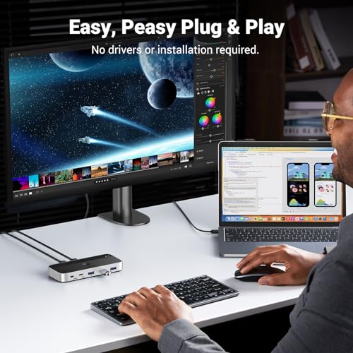 UGREEN USB 3.0 Switch 2 Computers Sharing USB C & A Devices, 4 Port USB Switcher Sharing Keyboard and Mouse, Printer/Scanner USB Switch Hub for Two Computers with 2 USB3.0 Cables and Remote - color: Silver