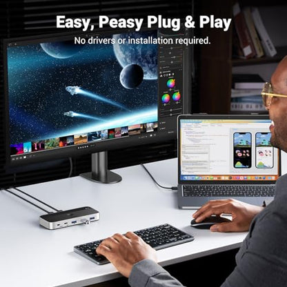 UGREEN USB 3.0 Switch 2 Computers Sharing USB C & A Devices, 4 Port USB Switcher Sharing Keyboard and Mouse, Printer/Scanner USB Switch Hub for Two Computers with 2 USB3.0 Cables and Remote - color: Silver