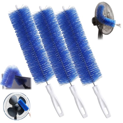 Bendable Microfiber Head, Fan Cleaning Brush Bendable Duster (Blue 3pc) | Reusable and Washable,Suitable for Cleaning Vents,Ceilings,Blinds,Furniture and Hard-to-Reach Areas - color: Blue 3pc