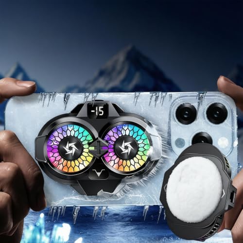 Phone Cooler Cellphone - Double Semiconductor Clip with Digital Display | Phone Cooling for Mobile Game Live Streaming Home Tablet Laptops