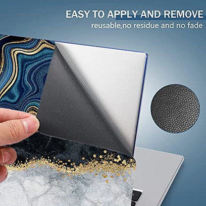 Laptop Skin Sticker Decal,13.3" 14" 15" 15.4" 15.6 inch Laptop Universal Vinyl Skin Sticker Cover,Dustproof Waterproof Reusable Art Decal Protector with Free 2 Wrist Pads (Marble 2) - color: Marble 2
