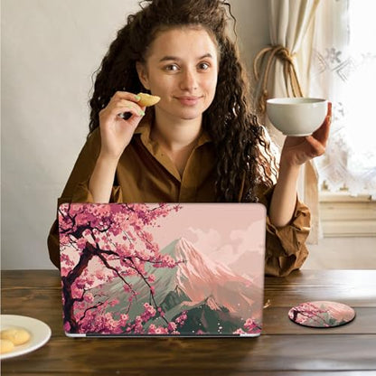 Laptop Skin Sticker Decal 15.6 Inch,12 13 13.3 14 15 15.6 in Laptop Netbook Skins for Notebook,Art Decal Removable Waterproof Scratch Resistant,Universal Vinyl Cover,Japanese Cherry Blossom - color: Japanese Cherry Blossom