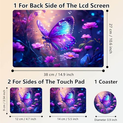 Laptop Skin Sticker Decal 15.6 Inch,12 13 13.3 14 15 15.6 in Laptop Netbook Skins for Notebook,Art Decal Removable Waterproof Scratch Resistant,Universal Vinyl Cover,Glitter Butterfly Purple - color: Glitter Butterfly Purple