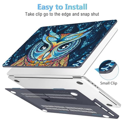 Mektron Case for M5 MacBook Pro 14 inch 2026 Model A3427 A3426 Fit 2025-2021 Model A3434 A3112 M4 A3112 A3401 A3185 M3 A2918 A2992 M2 A2779 M1 A2442 Pro/Max Cover for MacBook Pro 14", Owl - color: Cute Owl