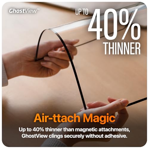GhostView Premium Air-ttach Ultra Thin Clear Screen Protector, Protect Against Keyboard Imprint, Fingerprint, Smudge and Scratch, Non-Magnetic, Compatible with 2022+ MacBook Air 13", M5/M4/M3/M2 - size: MacBook Air 13" (2022+)