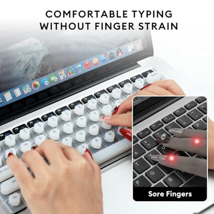 Allinside Keyboard Cover for Long Nails, Compatible with MacBook Neo A18 Pro & MacBook Pro 13/14/16 (2021–2024) & MacBook Air 13/15 (2020–2024), Raised Heart-Shaped Silicone Skin, White - color: 02 White