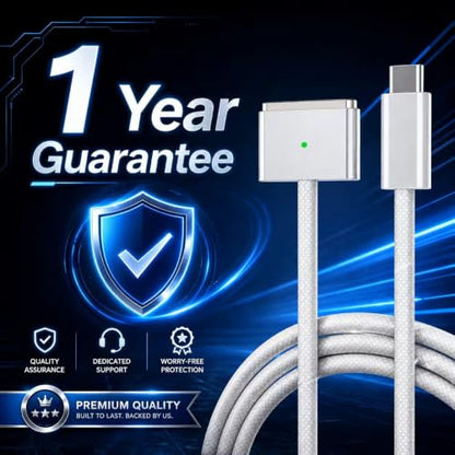 USB-C to Magnetic 3 Cable 6.6FT, 140W Charging Cable Compatible with MacBook Pro (16"/14" 2024/2023/2021), MacBook Air (15"/13" M4 2025, M3 2024, M2 2023, M2 2022) (Silvery)