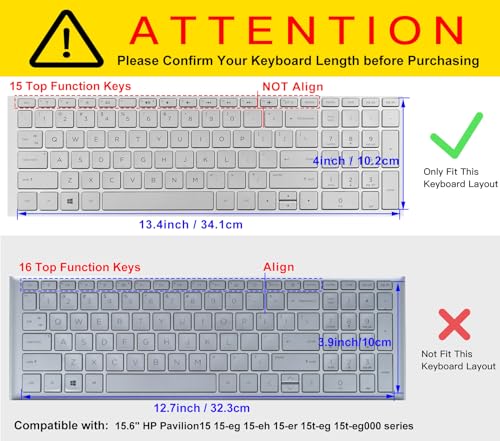 Keyboard Cover for HP Laptop 15.6 15-dw 15-dy 15-da/db 15-ef 15-bs/bw 15-dy5033dx dy5073dx dy2073dx dy5399nr dy5599nr 15-dw4047nr 15t-dw400/HP 17.3 Laptop 17-by/bs/ca 17-by4022wm by4025nr -Black - color: Black