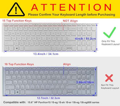 Keyboard Cover for HP 15.6 Laptop 15-dy 15-dw 15-ef 15-db/da 15-bs/bw 15-ef 15-dy5033dx 15-dy5399nr 15-dy5113dx dy5073dx 15-ef2033dx, HP Envy 17.3" 17-by 17-bs/ca 17t-by400/by500 17-by4623dx, Rainbow - color: Rainbow
