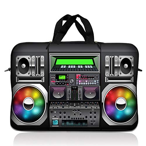 Laptop Skin Shop 15" - 15.6" Neoprene Laptop Sleeve Bag Carrying Case with Handle - Boom Box Music - color: Boom Box Music, size: 15 in – 15.6 in