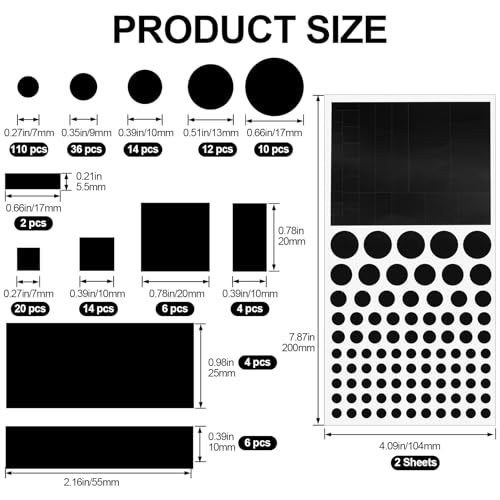 2 PCS Black Vinyl Webcam Covers, Restickable Camera Covers Privacy Stickers for Laptop, Cell Phone, Computer, Smart TVs