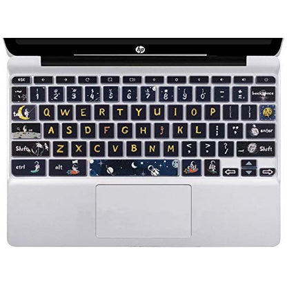 Keyboard Cover Skin for HP Chromebook 11 x360 11.6,G2/G3/G4/G5/G6 EE/G7 EE 11.6, 14-ca 14-ak14-X Series/HP Chromebook 14 G2 G3 G4 Keyboard Protector,Spaceman - color: Spaceman