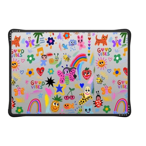 CASETiFY Impact MacBook Pro 14" (M1-M5) Case [Cushioned Impact Corners/Scratch-Resistant/Anti-Slip Grip] - Good Vibes - Clear Black - color: Good vibes, size: MacBook Pro 14