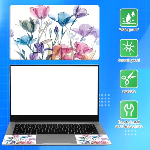 Universal Laptop Skin Sticker Decal for 11.6”12" 13" 13.3" 14" 15" 15.4" 15.6" Reusable Waterproof Scratch-Scratch Resistant Protective Vinyl Laptop Notebook Skin Stickers - Colorful Flowers - color: Colorful Flowers