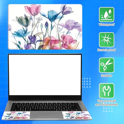 Universal Laptop Skin Sticker Decal for 11.6”12" 13" 13.3" 14" 15" 15.4" 15.6" Reusable Waterproof Scratch-Scratch Resistant Protective Vinyl Laptop Notebook Skin Stickers - Colorful Flowers - color: Colorful Flowers