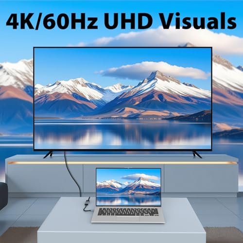 Cyberguys! Mini DisplayPort to HDMI Adapter, 4K@60Hz Mini DP (Thunderbolt 1/2 Compatible) to HDMI Converter – Plug & Play Gold-Plated for MacBook Pro/Air, Surface, iMac (Not USB-C/Thunderbolt 3)