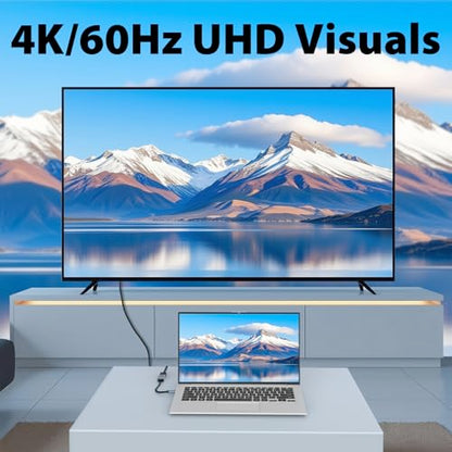 Cyberguys! Mini DisplayPort to HDMI Adapter, 4K@60Hz Mini DP (Thunderbolt 1/2 Compatible) to HDMI Converter – Plug & Play Gold-Plated for MacBook Pro/Air, Surface, iMac (Not USB-C/Thunderbolt 3)