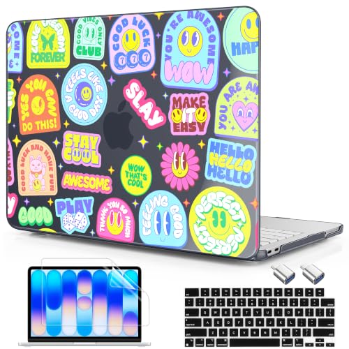 Compatible with MacBook Neo 13 inch (2026 Release A3404) (A18 Pro) with Liquid Retina Display, Printed Slim Protective Case with Screen Protector & Keybaord Cover, Cartoon Stickers - color: Cartoon stickers
