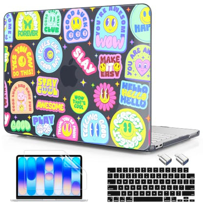Compatible with MacBook Neo 13 inch (2026 Release A3404) (A18 Pro) with Liquid Retina Display, Printed Slim Protective Case with Screen Protector & Keybaord Cover, Cartoon Stickers - color: Cartoon stickers