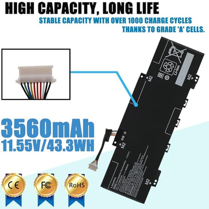 PC03XL 43.3Wh Laptop Battery Compatible with HP Pavilion x360 14 Convertible PC 14-DY 14-CD 14-DH 14-DW 14-BA 15-ER Series PC03043XL M24648-005 HSTNN-OB1W M24421-AC1 M24421-271 TPN-DB0E - style: PC03XL 43.3Wh