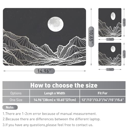 12.1-15.6 Inch Laptop Skin Decal, Universal Reusable Vinyl Laptop Cover Sticker, Waterproof Art Decal Protector - Moon and Valley - color: Moon and Valley